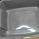 Amazon Basics Large Cat Litter Box with High Sides, Open Top for Easy Access, Includes Scoop with Storage, 19" x 15" x 11.75", Grey/Beige