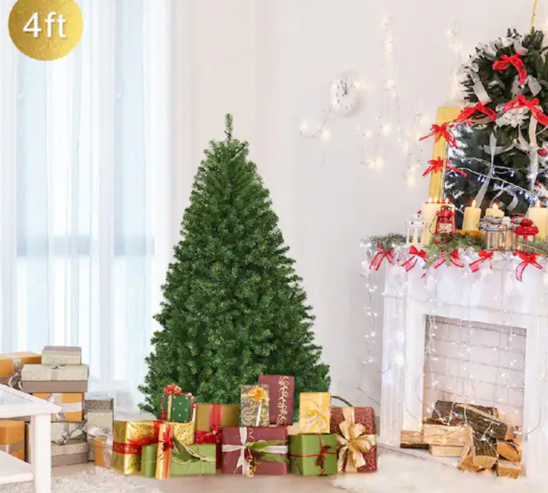 4 ft. Pre-Lit Artificial Christmas Tree with 100 LED Lights