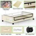 Molutsody Under Bed Storage with Wheels, 2-Pack Underbed Storage Containers with Clear Lids, Under Bed Shoe Storage Organizer, Rolling Under Bed Storage for Clothes Shoes Blankets (Beige)
