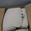 Reading Pillow for Sitting Up in Bed, Corduroy Backrest Pillow with Arms, Side Pocket & Washable Cover, Bed Rest Pillow Back Support for Adults, Beige Gray, Large