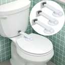 Baby Toilet Lock (Pack of 2) Ideal Baby Proof Toilet Lid Lock with Arm No Tools Needed Easy Installation with 3M Adhesive Top Safety Toilet Seat Lock Fits Most Toilets White
