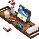 Premium Bathtub Tray Caddy - Bath Table Tray for Bathtub - Bath Tub Tray Table for Bathtub, Expandable Size, Fits Most Bath Tubs (Vintage Brown)
