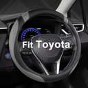 West Llama Customized Auto Car Steering Wheel Cover for Toyota Rav4 Corolla Camry Highlander (Black+Gray-Size: Standard Size (14 ½''-15'')