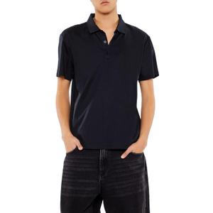 Forever 21 Mens Supima Cotton Slim Polo Shirt (Large, Black)