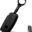 OLLEN Metal Key Fob Cover, Fit for BMW 2023 2024 2025 2026 New 5/7 Series 740i 760i X1 X2 X3 X5 X6 X7 XM I5 I7 IX IX3 etc, Full Protection Key Case with Zinc Alloy Keyring, Black
