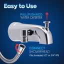 All Metal Tub Spout with Diverter & Integrated Shower Hose Connection, Chrome Finish, Fits Threaded 1/2" or 3/4" IPS, Bathtub Faucet for Convenient Shower Access