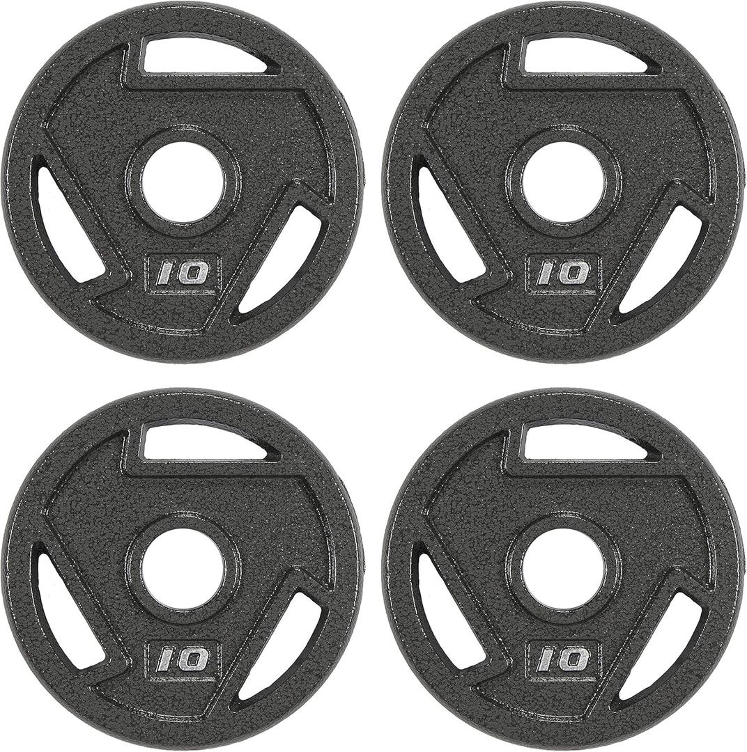 Signature Fitness Cast Iron Plate Weight Plate for Strength Training and Weightlifting, Olympic or Standard, Multiple Sizes (Olympic (2-Inch Center)