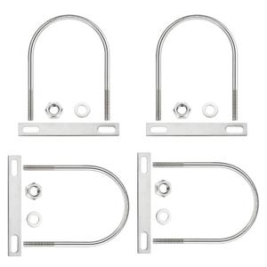 4Pack Round U-Bolts 5.4" Inner Widthx6.4 Length Stainless Steel U Bolts with Nuts, Frame Plate, Washers for Ski Boat, Fishing Boat or Sailboat Trailer