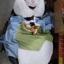 Morph Easter Bunny Costume Adult Deluxe Rabbit Mascot Outfit for Men - Perfect for Easter Costumes and Events, Size L
