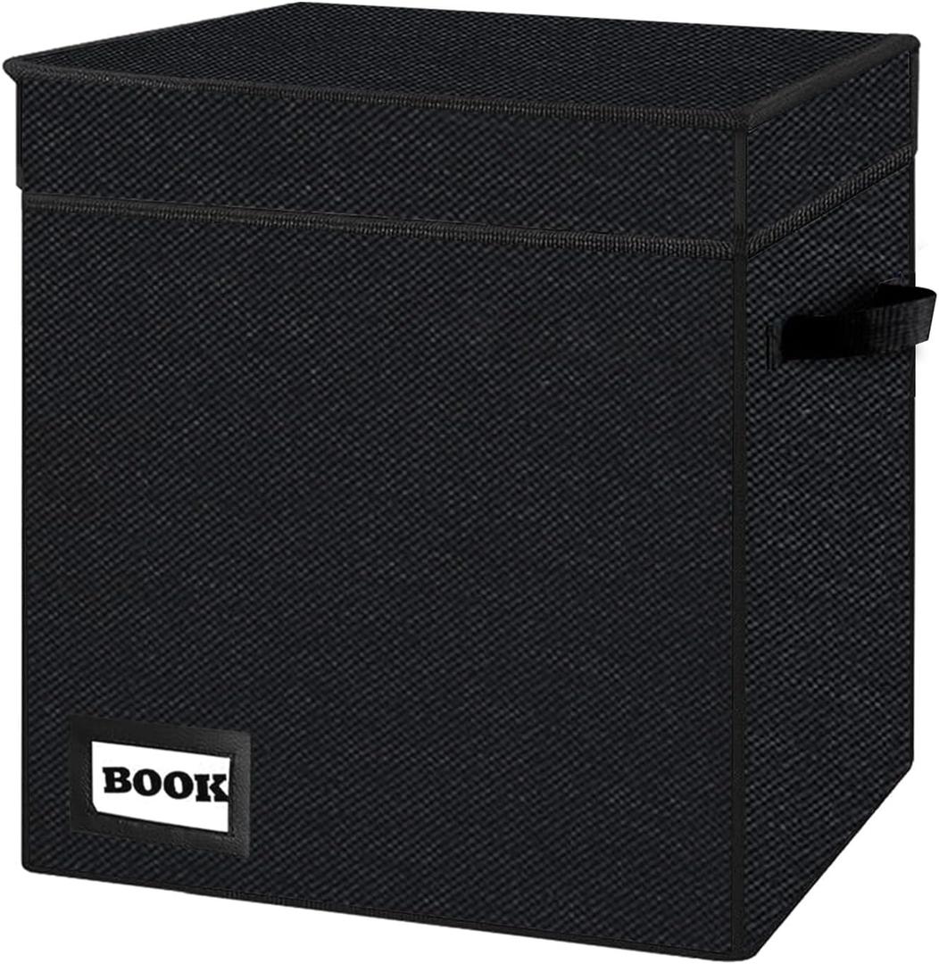 Collection Comic Book Storage Boxes, Protector Organizer 11.8" X 9.8" X 7.8" Collapsible Short Box Holds 160-180 Comic Book Heavy Duty Bin Container Holder Shelf (Small Black)