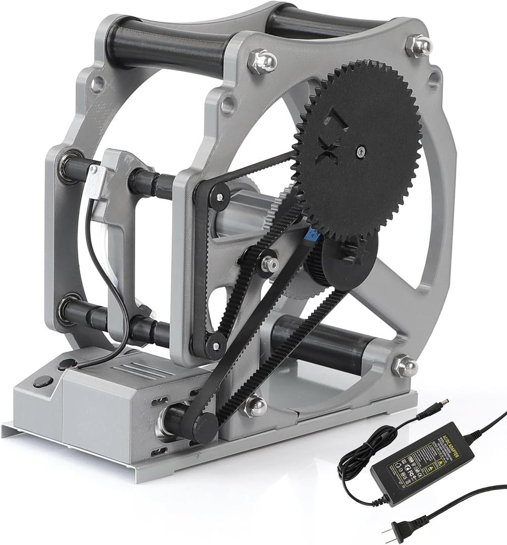 3D Filament Spool Winder, Electric Filament Respooler with Adjustable Speed, Status Light and Stop Lock, Filament Rewinder for Large Spool to Empty Spool Transfer, Power Adapter Included