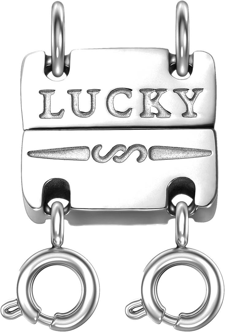 Dailyacc Lucky Necklace Layering Clasp 18K Gold and Silver Multiple Necklace Clasps for Layered Look Separator