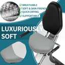 3" Thick Universal Recumbent Bike Seat Cushion - Anti-Slip Pad with Fixed Strap & One-Sided Silicone Printing Exercise Bikes Seat Cushion (Gray)