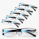6 pack Executive Style Reading Glasses Men - Durable Readers with 99% Blue Light Blocking - Comfortable Fit with TR90 Frames