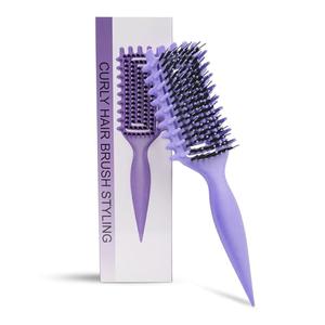 Curly Hair Brush Defining, Vented Curl Defining Brush for Effortlessly Detangling Shaping and Styling Women's Men's Curls on All Wet or Dry Hair Types, Reduces Frizz (Purple)