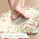 KIMODE Kitchen Mats for Floor Anti Fatigue, Flower Butterfly Kitchen Rugs Sets of 2, Cushioned Kitchen Floor Mats, Comfort Standing Mat for Sink Laundry Office Desk 20"x47"+20"x32" Beige