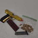 Soft Bullet Toy Gun Shell Ejecting with 48 Bullets, Gold Toy Guns for Boys, Toy Pistol Fidget Gun, Realistic Play Gun Model, Halloween Christmas Birthday Gifts for Boys Kids Adults Age 8+