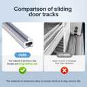 Aluminium Sliding Screen Door Track, Sliding Door Bottom Track, Sliding Door Track Replacement, Screen Door Track Repair, Terrace Screen Door Guide- Silvery Aluminium Alloy 100 Inch