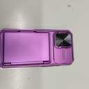 ATATOO for iPhone 17 Case, Built-in Card Holder (Store 3-5 Cards) & Slide Camera Cover & RFID Blocking, Military Grade Protection, Hard Wallet Phone Cover Case for iPhone 17 6.3" 2025, Dark Purple