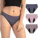 Neione Period Underwear Menstrual Panties High-Cut Cheeky Bikini Briefs Women Girls, Medium
