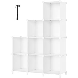 HOMIDEC 9 Cube Storage Organizer, Cubes Shelves for Living Room, Bedroom, White (Large)