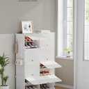 SONGMICS Shoe Rack Organizer, 8-Tier Shoe Storage Cabinet for Closet and Entryway, Holds 32 Pairs of Shoes, Adjustable, Cloud White ULPC034W03, 8 Cubes