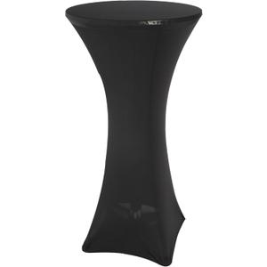 REDCAMP 24" Cocktail Table with Black Cover, Folding Round Bar Table Pub Table with Flip-Up Top for Parties Restaurant, 30" /45" Two Heights Adjustable