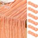 DeZerlor Peach Cheesecloth Table Runner 6 Pack Spring Easter Table Runners Boho Gauze 120 Inches Cheese Cloth Table Decor for Wedding Bridal Baby Shower Parties