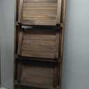 Ladder Shelves - Folding Wooden Ladder Bookshelf, 4-Tier Retro Plant Stand Storage Shelves for Home Living Room, Brown