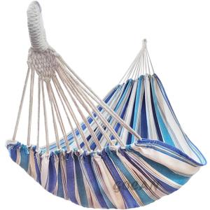 Double Hammock 2 Person Extra Large 330X150cm Load Capacity 600Pound Canvas Cotton Hammock for Patio Porch Garden Backyard Lounging Outdoor and Indoor XXL (Cornfield)