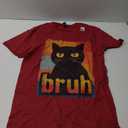 Funny Cat Bruh For Teens Boys Girls Men Women Meme Graphic T-Shirt Red , Size M