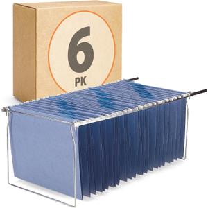 Officemate Hanging File Frames, Letter Size, Steel, 6 Pack (98620),Silver