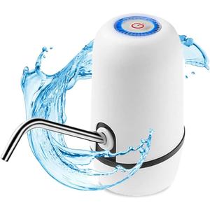 NK Water Dispenser – Automatic Dispenser, USB Charging, Steel Dispenser, BPA-Free, Cold Water, 1200 mAh, Transportable, for Carafes and Bottles 1.5L, 5.7L, 10L, 11.3L, 15L, 18.9L – White