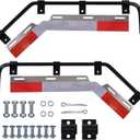 1 Pair Angled Mud Flap Hanger Bracket Bar Kit and 1 Pair Mud Flap Reflector Reflective Tape with Hardware Fit for Semi Truck and Semi Trailer