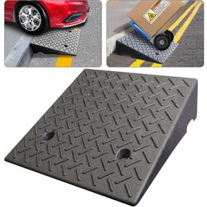 Driveway Curb Ramp - Portable Heavy Duty Rubber Shed & Threshold Ramp for Sidewalk Lawn Mower Cars Wheelchairs Pet Mobility (19.7 x 19.7 x 6 Inch - 1 PCS)