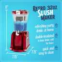 Nostalgia Frozen Drink Maker and Margarita Machine for Home - 32-Ounce Slushy Maker with Stainless Steel Flow Spout - Easy to Clean and Double Insulated - Retro Red