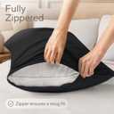 Ultra Soft Pillow Protectors with Zipper King Size - Set of 4 Breathable Pillow Covers - 100% Protection Against Stains, Dust & Dirt - Machine Washable (Black)