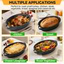 15.4 Roasting Pan With Lid, Oval Roaster Pan, Medium Roasting Pan For 10 Lb Turkey, Chicken, Lamb, Vegetables, Casserole, Lasagnaa