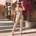 Women's Business Blazer Suit Ruffles Sleeveless Solid Two Piece Pant Set Professional Work Outfit for Office