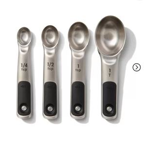 OXO 3pc Stainless Steel Magnetic Measuring Spoons Black: Nesting Design, Dishwasher-Safe, Includes Teaspoon & Tablespoon