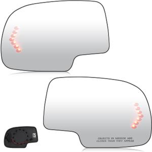 Youxmoto Driver Left and Passenger Right Heated Side Mirror Glass,2003-2006 Fit for Chevy Silverado Avalanche Suburban 1500 2500 3500 Tahoe/Fit for GMC Sierra Yukon Fit for Cadillac Escalade 88944391