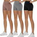 3 Pack High Waisted Biker Shorts for Women – 3"/ 5"/ 8" Black Workout Yoga Compression Novelty Shorts for Running L-XL