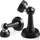 Magnetic Door Stop Brass Heavy Duty Door Stopper Keep Door Open Door Catch Holder with Screws for Wall & Floor Mount, 1P, Matte Black