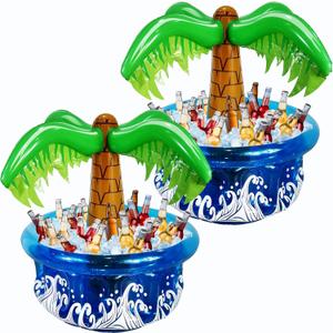 33.5" Inflatable Palm Tree Cooler, Pool Party Decorations, Summer Luau Party Supplies, Hawaiian Tropical Beach Themed Decorations, Blow Up Birthday Drink Cooler