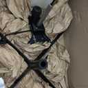 DUMOS Criss Cross Chair Legged Office Wide Comfy Desk Seat, No Wheels Armless Computer Task Seating, Swivel Comfy Vanity Fabric Modern Home Height Adjustable (Warm Beige)