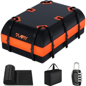 21 Cubic Feet Car Rooftop Cargo Bag Carrier, Soft Roof Top Luggage Bag for All Vechicles with/Without Racks - with Waterproof Zip, Luggage Lock, Anti-Slip Mat, Storage Bag, Door Hooks