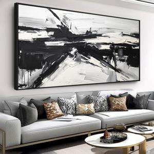 Wall Art Abstract Canvas Painting Black and White Modern Artwork for Living Room Bedroom Dining Room Home Office Decor 30"x60" with Framed Wall Art Abstract Canvas Painting Black and White Modern Artwork for Living Room Bedroom Dining Room Home Office Decor 30"x60" with Framed