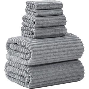 Extra Large Bath Towel Set of 6 (40"x80"),Oversized Bath Sheet Super Soft Highly Absorbent Microfibers Quick Dry Luxury Shower Towel for Bathroom Spa Gym Hotel Yoga (Gray, 6Piece)