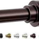 Shower Curtain Rod, 1" Diameter Heavy Duty Tension Shower Rod, Non Slip Adjustable 28-74 inch No Drill Shower Curtain Rods Spring Tension For Bathroom, Shower Stall, No Rust, Bronze (28-74 Inches)