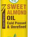 Seven Minerals, Pure Cold Pressed Sweet Almond Oil - Big 32 fl oz Bottle - Unrefined &100% Natural - For Skin & Hair, with No Added Ingredients - Perfect Carrier Oil for Essential Oils